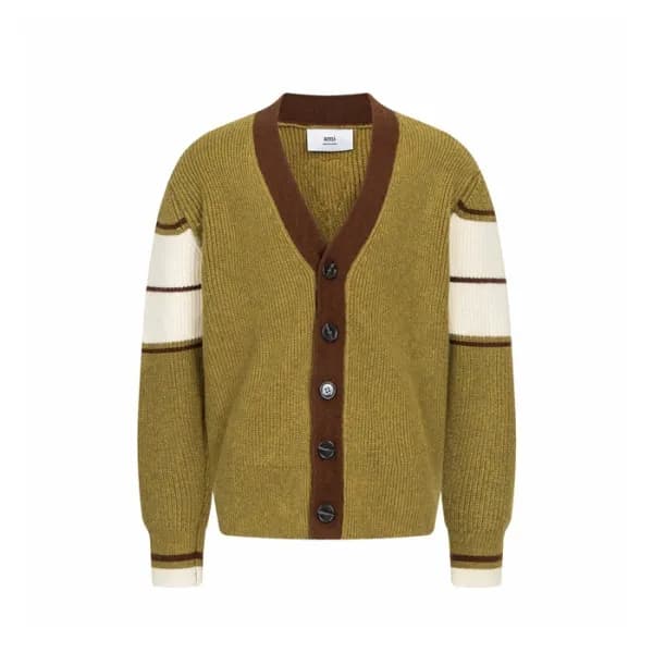 아미 남/녀 브이넥 가디건 - Ami Unisex V-neck Cardigan - amc9… - 1