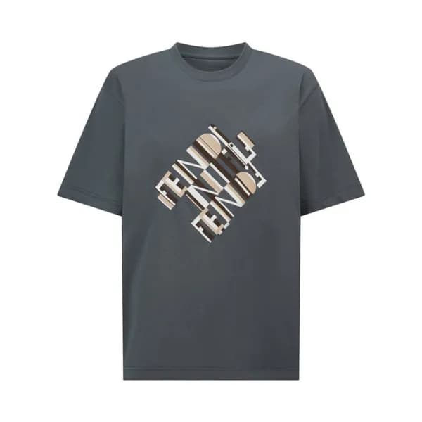 펜디 남성 라운드 반팔 티셔츠 - Fendi Mens Round Tshirt - fec13… - 1
