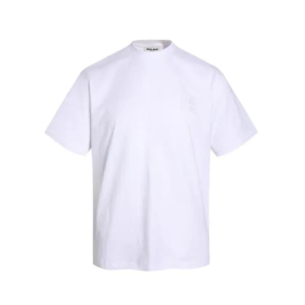 미우미우 남성 라운드 반팔 티셔츠 - Miumiu Mens Round Tshirt - mi… - 1