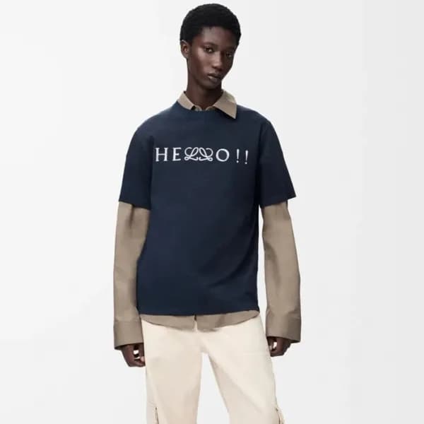 로에베 남성 라운드 반팔티 - Loewe Mens Round Tshirt - loc1343… - 1