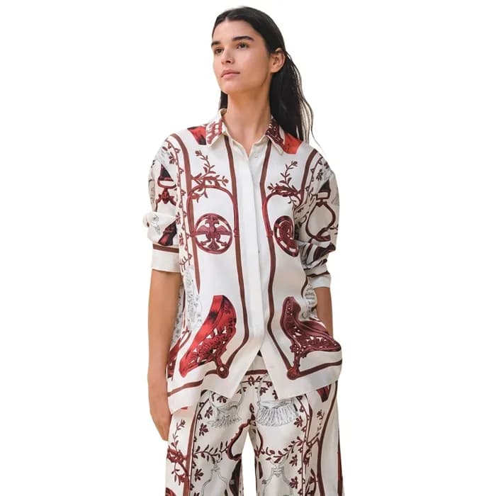 에르메스 여성 실크 트윌 셔츠 - Hermes Womens Silk Twill Shirt … - 1