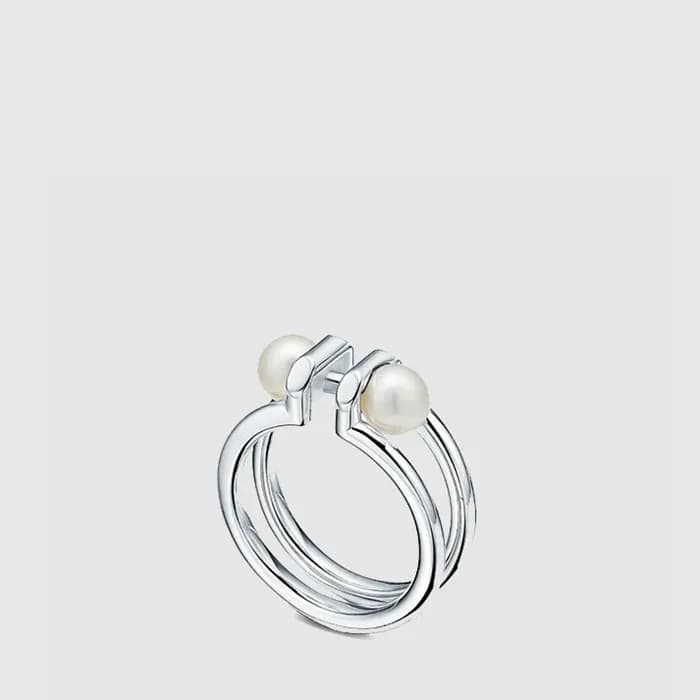 티파니 여성 스털링 더블 진주 반지 - Tiffany & Co Womens Sterling Double Pearl Ring - acc9037x - 1