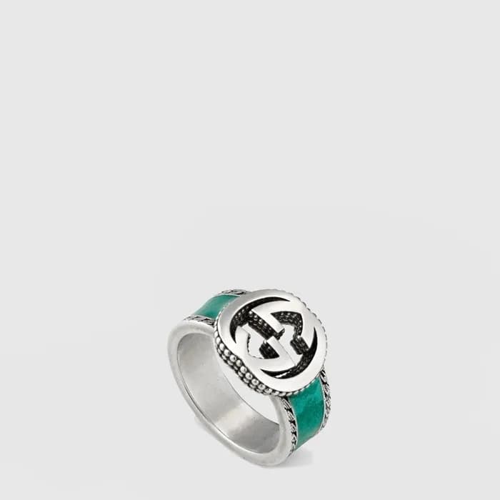 구찌 남/녀 인터로킹 G 링 - Gucci Unisex Interlocking G Ring - acc10718x - 1