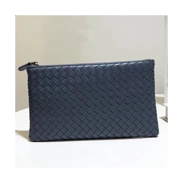 Bottega Veneta Leather Blue Clutch Bag,25cm - 보테가 … - 1