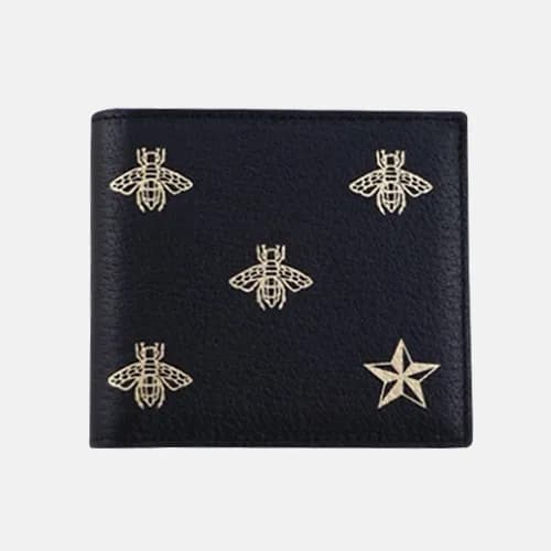 Gucci 2019 Bee Star Leather Bifold Purse - 구찌 벌 스타… - 1