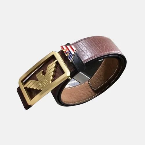 Armani 2019 Mens Signature Box Logo Buckle Reversi… - 1