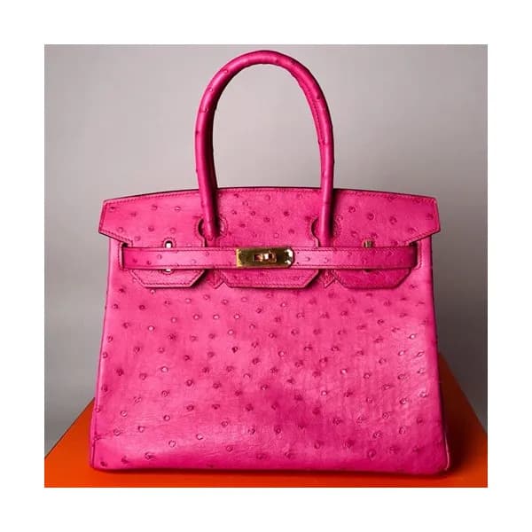 Hermes Birkin Ostrich Leather Tote Shoulder Bag ,3… - 1