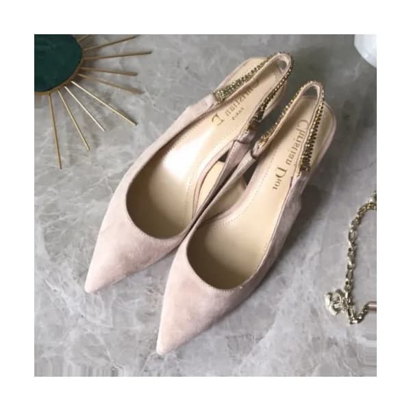 Christian Dior 2019 Womens Suede Strassy Middle-he… - 1
