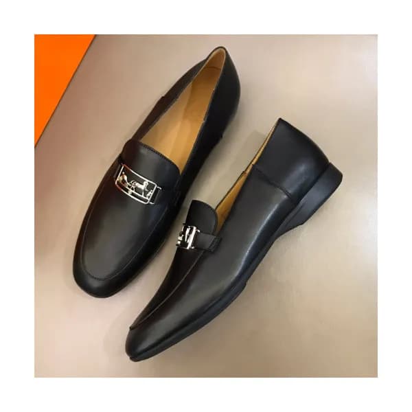 Hermes 2019 Mens Metal Logo Suede Loafer - 에르메스 남성… - 1