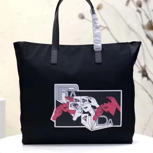 Prada 2019 Nylon Tote Shoulder Shopper Bag,38CM - … - 1