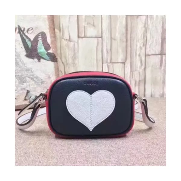 Gucci 2019 Heart Leather Women Mini Shoulder Cross… - 1
