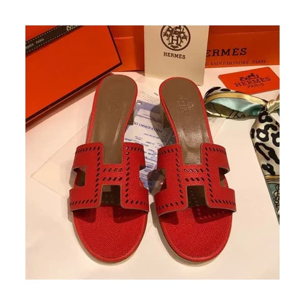Hermes 2019 Ladies Oasis Leather Middle Heel Slipp… - 1