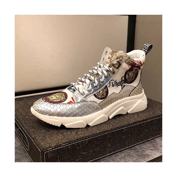 Versace 2019 Mens Leather Sneakers - 베르사체 2019 남성용… - 1