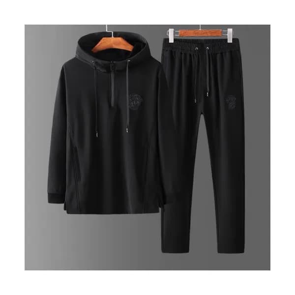Versace 2019 Mens Logo Training Velvet Clothes&Pan… - 1