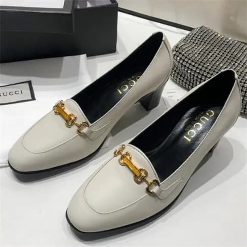 Gucci 2020 Women's Leather Middle Heel Shoes -… - 1
