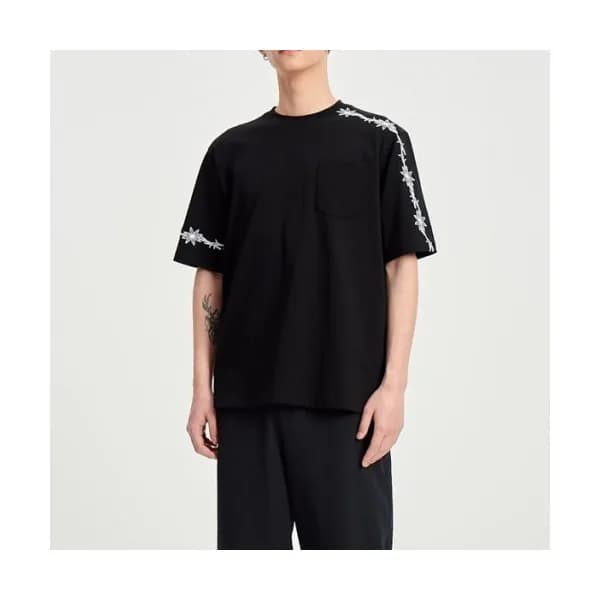 Shellac Mens Black Tshirts - 셸락 2021 남성 로고 캐쥬얼 반팔티… - 1