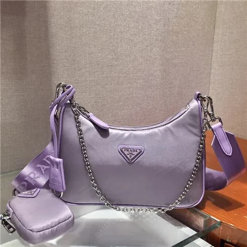 [프라다]Prada 2021 Women's Nylon Hobo Bag,22cm - … - 1