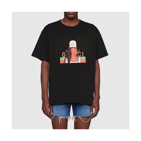 Gucci Mm/Wm Logo Short Sleeved Tshirts Black - 구찌… - 1