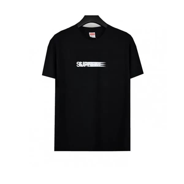 Supreme Mens Logo Cotton Short Sleeved Tshirts Bl… - 1