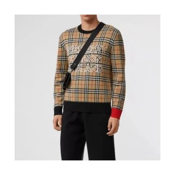 Burberry Mm/Wm Vintage Polo Wool Sweaters Camel -… - 1