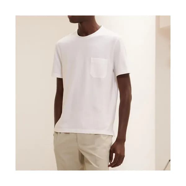 Hermes Mens Crew-neck Short Sleeved Tshirts White… - 1