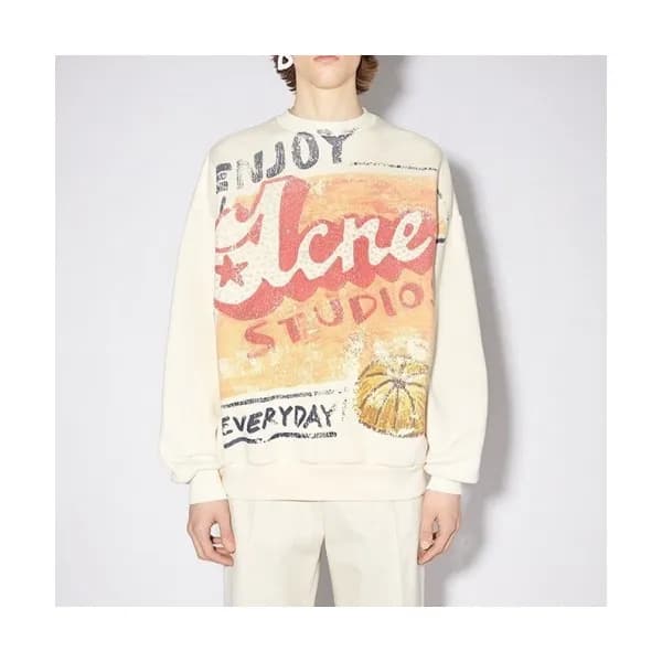 Acne Mm/Wm Logo Cotton Tshirts Ivory - 아크네 2021 남… - 1