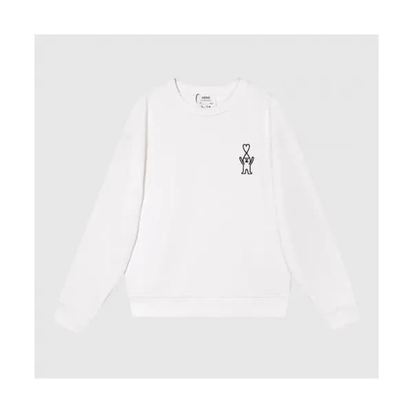 Ami Mens Logo Casual Cotton Man-to-man Ivory - 아미 … - 1
