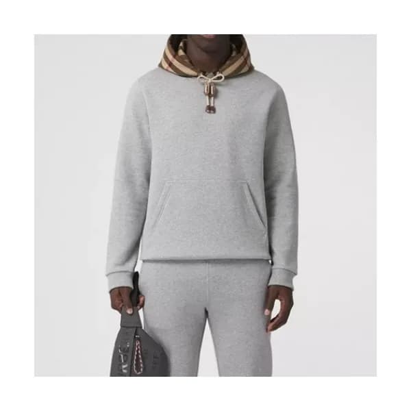 Burberry Mens Logo Casual Cotton Hoodie Gray - 버버리… - 1