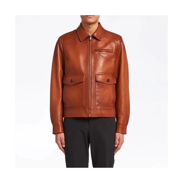 Prada Mens Logo Casual Leather Jackets - 프라다 2021 … - 1
