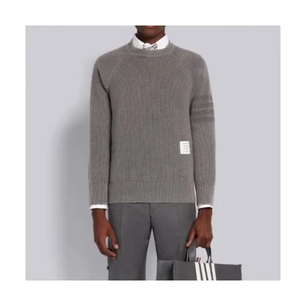 Thom Browne Mm/Wm Strap Crew-neck Wool Sweaters G… - 1