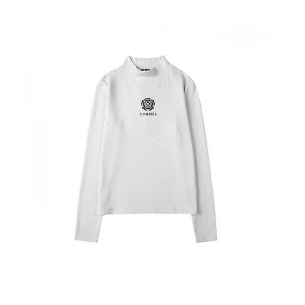 Chanel Womens Crew-neck Logo Cotton Tshirt Gray -… - 1