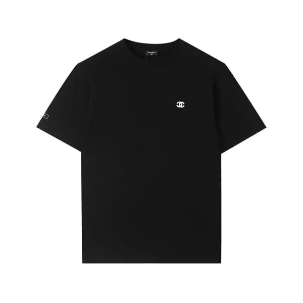 샤넬 남/녀 크루넥 블랙 반팔티 - Unisex Black Tshirts - chl0890… - 1