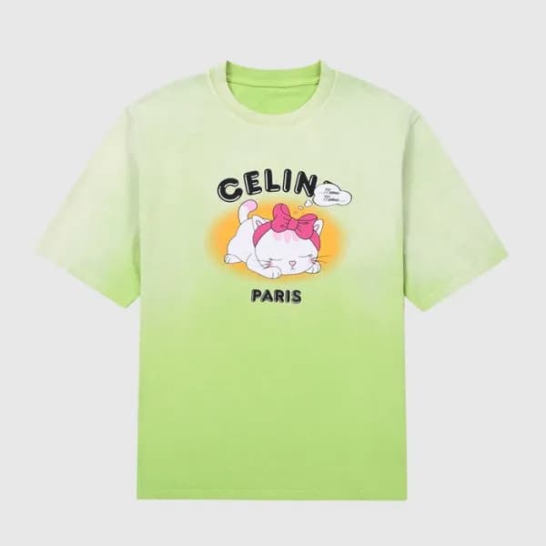 셀린느 여성 그린 반팔티 - Celine Womens Green Tshirts - cel2… - 1