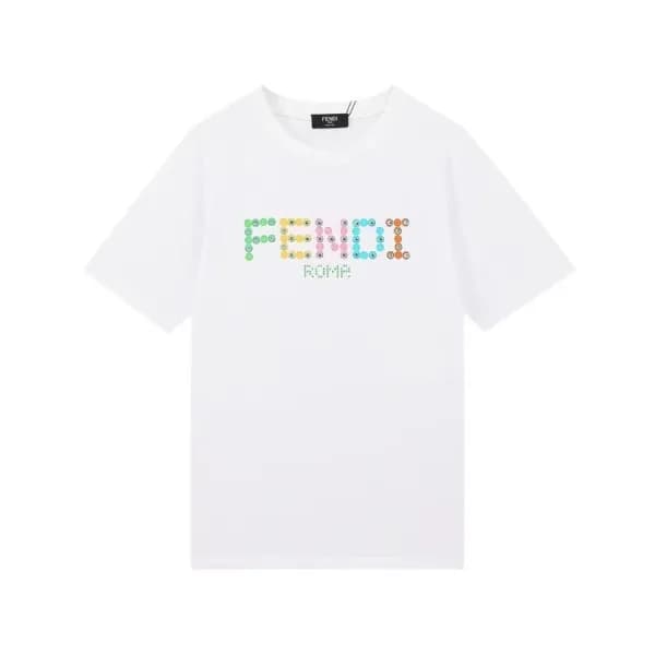 펜디 남/녀 화이트 크루넥 반팔티 - Fendi Unisex White Tshirts - … - 1