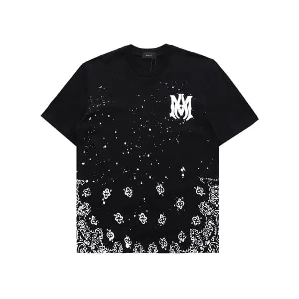 아미리 남성 블랙 크루넥 반팔티 - Mens Black Tshirts - amr0362x - 1