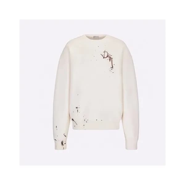 디올 남성 클래식 아이보리 맨투맨 - Mens Ivory Tshirts - dio02046… - 1