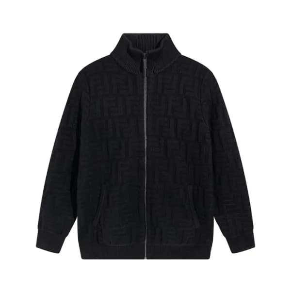 펜디 남성 트렌디 블랙 집업 니트 - Fendi Mens Black Sweaters - f… - 1
