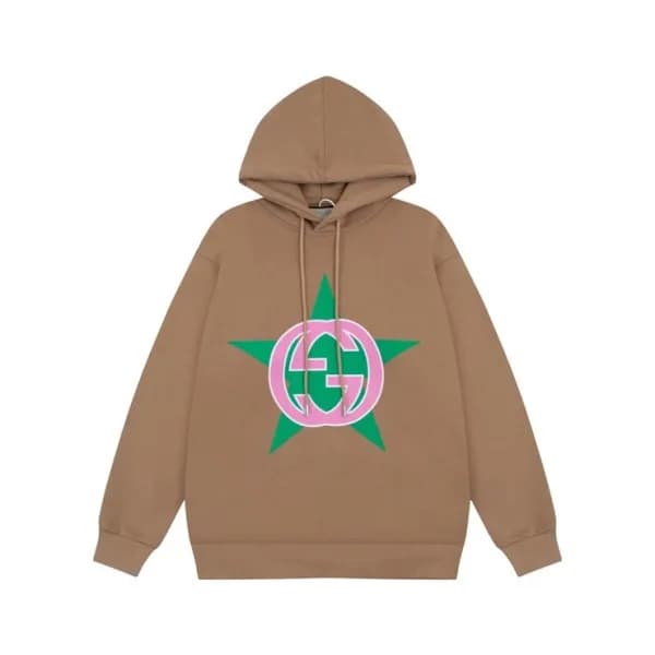 구찌 남/녀 트렌디 카멜 후드티 - Gucci Unisex Camel Hoodie - g… - 1