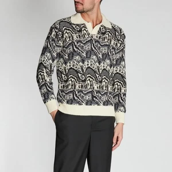 디올 남성 블랙 폴로 스웨터 - Dior Mens Black Sweaters - di20x - 1