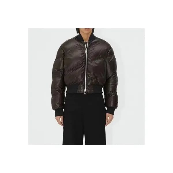 보테가베네타 남성 블랙 가죽 패딩 - Bottega Veneta Mens Black Pad… - 1