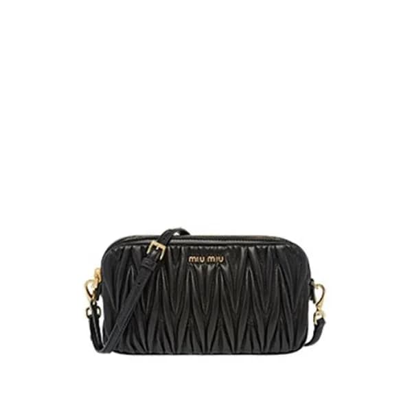 미우미우 여성 블랙 마트라세 크로스백 - MiuMiu Womens Black Matelas… - 1