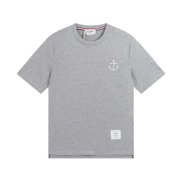톰브라운 남성 크루넥 그레이 반팔티 - Thom Browne Mens Gray Tshirt… - 1