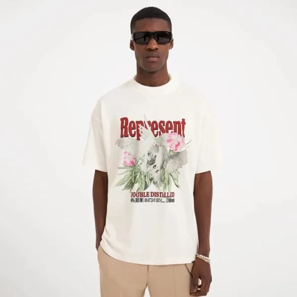 리프리젠트 남성 아이보리 크루넥 반팔티 - Represent Mens Ivory Tshir… - 1