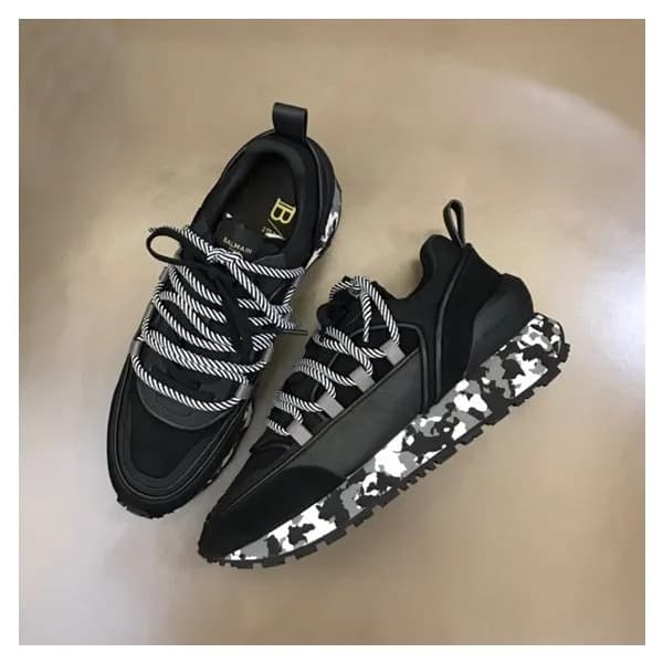 발망 남성 트렌디 블랙 스니커즈 - Balmain Mens Black Sneakers - … - 1