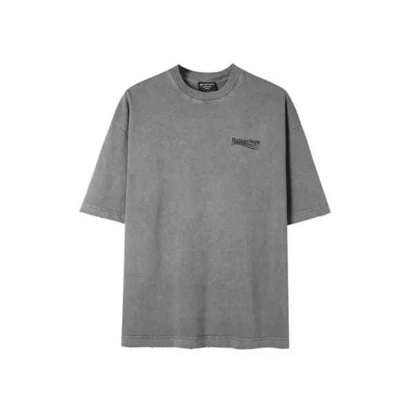발렌시아가 남성 그레이 크루넥 반팔티 - Balenciaga Mens Gray Short … - 1