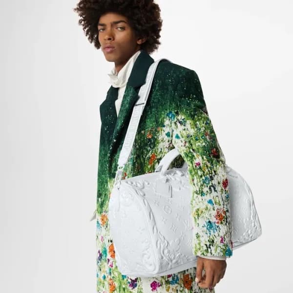 루이비통 남성 화이트 키폴 - Louis vuitton Mens White Keepall … - 1