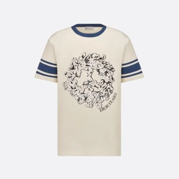 디올 남성 화이트 크루넥 반팔티 - Dior Mens White Short sleeved … - 1