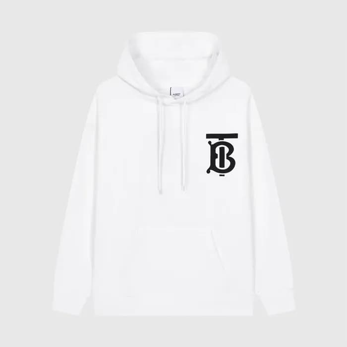 버버리 남성 화이트 후드티 - Burberry Mens White Hoodie - bu3… - 1