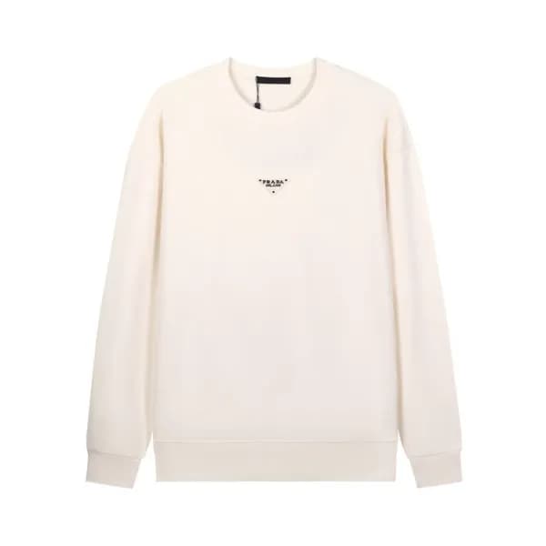 프라다 남성 크루넥 아이보리 맨투맨 - Prada Mens Ivory Tshirts - p… - 1