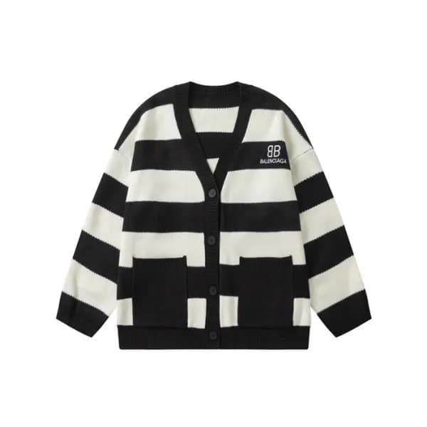 발렌시아가 남성 블랙 브이넥 가디건 - Balenciaga Mens Black Cardig…
